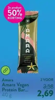 Holland & Barrett Amara Vegan Protein Bar Peanut Butter Vanilla aanbieding