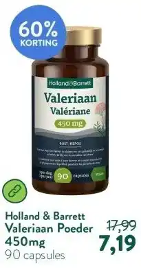 Holland & Barrett Valeriaan Poeder 450mg aanbieding