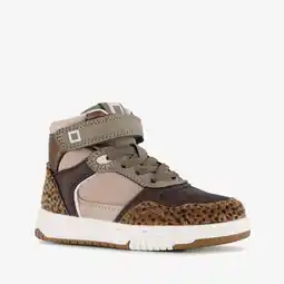 Scapino Blue Box hoge meisjes sneakers met panterprint details bruin aanbieding