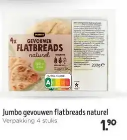 Jumbo Jumbo gevouwen flatbreads naturel Verpakking 4 stuks aanbieding
