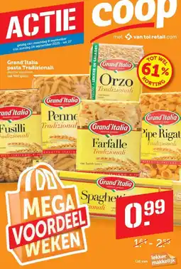 Coop Grand'Italia pasta Tradizionali aanbieding