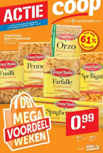 Coop Grand'Italia pasta Tradizionali aanbieding