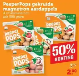 Coop PeeperPops gekruide magnetron aardappels aanbieding