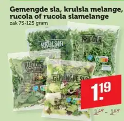 Coop Gemengde sla, krulsla melange, rucola of rucola slamelange aanbieding