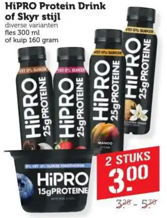 Coop HiPRO Protein Drink of Skyr stijl aanbieding
