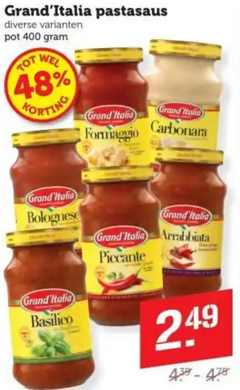 Coop Grand'Italia pastasaus aanbieding