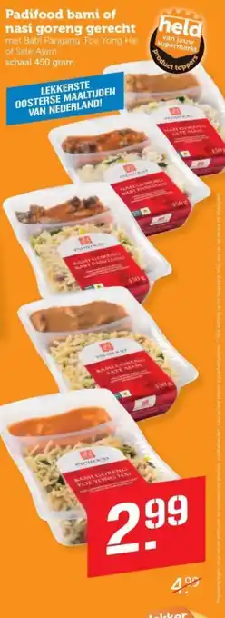 Coop Padifood bami of nasi goreng gerecht aanbieding