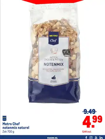 Makro Metro chef notenmix naturel aanbieding