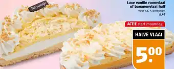 Poiesz Luxe vanille roomvlaai of bananenvlaai half aanbieding