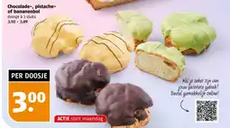 Poiesz Chocolade, pistache of bananenbol aanbieding