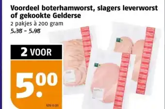 Poiesz Voordeel boterhamworst, slagers leverworst of gekookte Gelderse aanbieding