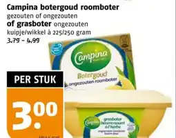 Poiesz Campina botergoud roomboter of grasboter aanbieding