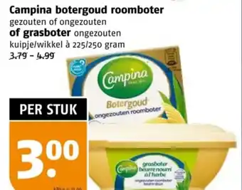 Poiesz Campina botergoud roomboter of grasboter aanbieding