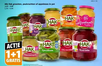 Poiesz Alle Hak groenten, peulvruchten of appelmoes in pot aanbieding