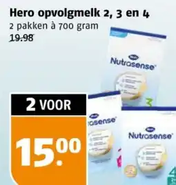 Poiesz Hero opvolgmelk 2, 3 en 4 aanbieding