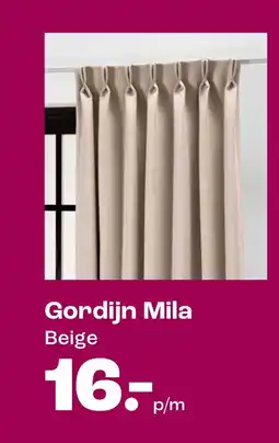 Kwantum Gordijn Mila Beige aanbieding
