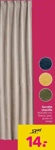 Xenos Gordijn chenille aanbieding