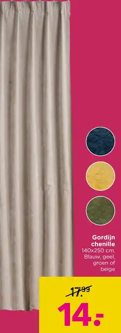 Xenos Gordijn chenille aanbieding