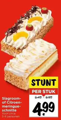 Vomar Voordeelmarkt Slagroom- of Citroen- meringue- schnitte aanbieding
