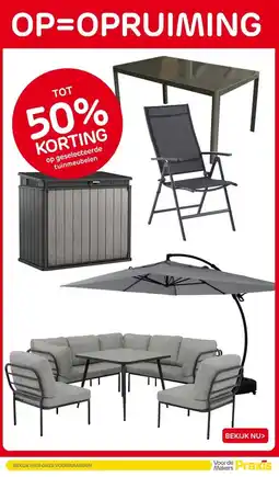 Praxis op geselecteerde tuinmeubelen TOT 50% KORTING aanbieding