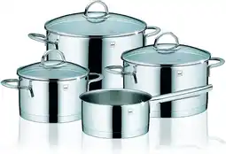 Bol.com Kela Cailin Kookpannenset - 4 delig - RVS - met glazen deksels aanbieding