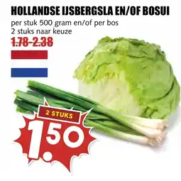 De Boerenschuur Hollandse ijsbergsla en of bosui aanbieding