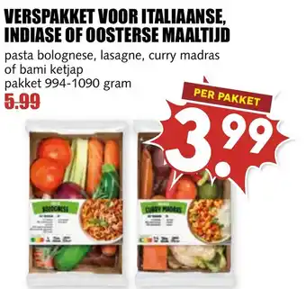 De Boerenschuur Verspakket voor italiaanse, indiase of oosterse maaltijd aanbieding