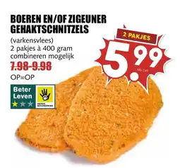 De Boerenschuur Boeren en/of zigeuner gehaktschnitzels aanbieding