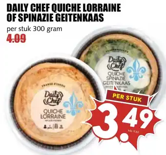 De Boerenschuur Daily chef quiche lorraine of spinazie geitenkaas aanbieding
