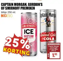 De Boerenschuur Captain morgan, gordon's of smirnoff premixen aanbieding