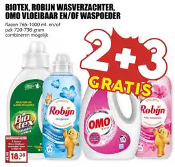 De Boerenschuur Biotex, robijn wasverzachter, omo vloeibaar en/of waspoeder aanbieding