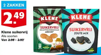 Hoogvliet Klene suikervrij, 2 zakken aanbieding