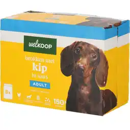 Welkoop Welkoop Pouch - Hondenvoer - 8x150 gr - Kip - 1,2kg aanbieding