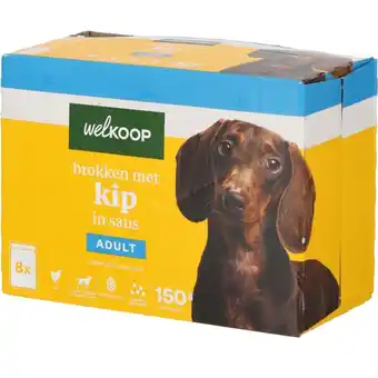 Welkoop Welkoop Pouch - Hondenvoer - 8x150 gr - Kip - 1,2kg aanbieding