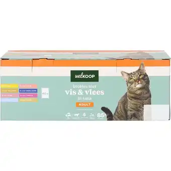 Welkoop Welkoop Pouch Brokjes in Saus - Kattenvoer - 40x85 gram - Vlees - Vis - 3,4kg aanbieding
