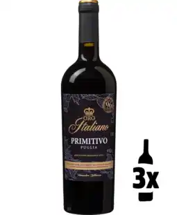 Wijnvoordeel 3 flessen Oro Italiano Primitivo Probeerpakket aanbieding