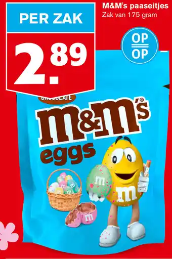 Hoogvliet M&M's paaseitjes 175g, zak aanbieding