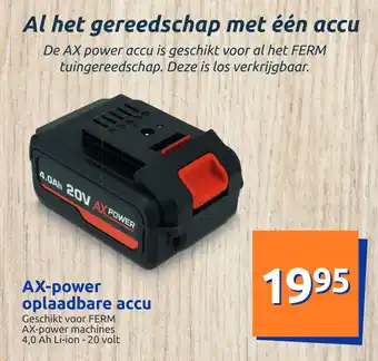 Action Ax-power oplaadbare accu aanbieding