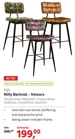 HANOS Nilly Barkruk - Velours aanbieding