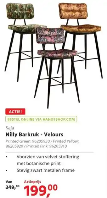 HANOS Nilly Barkruk - Velours aanbieding