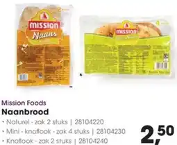HANOS Mission Foods Naanbrood aanbieding