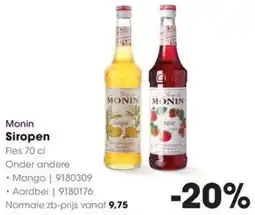 HANOS Monin Siropen aanbieding