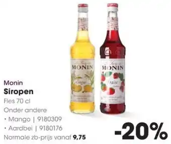 HANOS Monin Siropen aanbieding