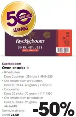 HANOS Kwekkeboom Oven snacks aanbieding