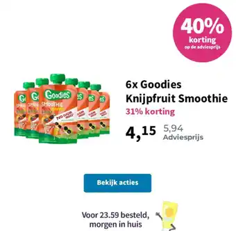Plein.nl 6x Goodies Knijpfruit Smoothie aanbieding