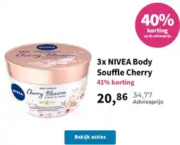 Plein.nl 3x NIVEA Body Souffle Cherry aanbieding