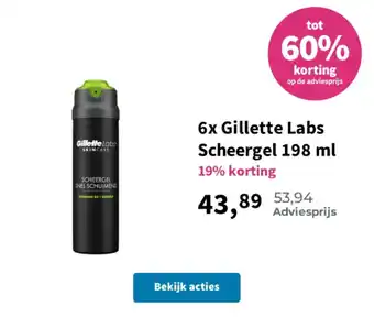 Plein.nl 6x Gillette Labs Scheergel aanbieding