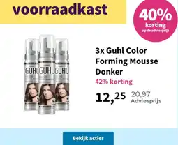 Plein.nl 3x Guhl Color Forming Mousse Donker aanbieding
