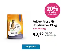 Plein.nl Fokker Press Fit Hondenvoer aanbieding