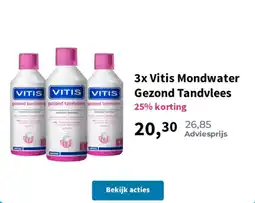 Plein.nl 3x Vitis Mondwater Gezond Tandvlees aanbieding